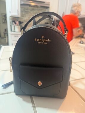 kate spade Black Mini Dome Backpack with Front Pocket